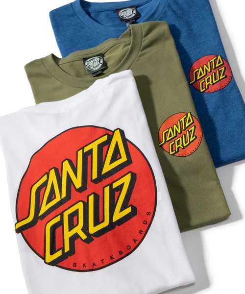 SANTA CRUZ（サンタクルーズ）の「【SANTA CRUZ/サンタクルーズ】クラシックドットロゴバックプリントTシャツ/ワンポイント/ビッグシルエット（Tシャツ/カットソー・メンズ・ホワイト/ブラック/ブルー/グリーン・M/L/XL）」の2枚目の写真