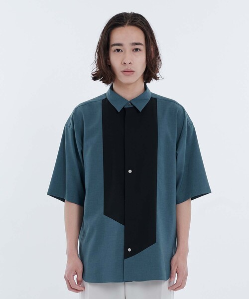 CITY TOKYO（シティトウキョウ）の「リネンライク切り替えデザイン半袖シャツ｜防シワ/速乾性（シャツ/ブラウス・メンズ・ブラック/ベージュ/グレー/カーキ/ブルー/ブルー系その他/グレイッシュベージュ/ブラック系その他・1/2/3）」の7枚目の写真