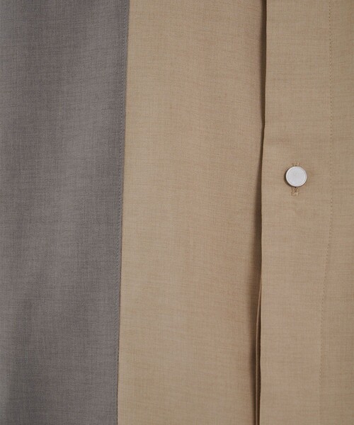 CITY TOKYO（シティトウキョウ）の「リネンライク切り替えデザイン半袖シャツ｜防シワ/速乾性（シャツ/ブラウス・メンズ・ブラック/ベージュ/グレー/カーキ/ブルー/ブルー系その他/グレイッシュベージュ/ブラック系その他・1/2/3）」の10枚目の写真