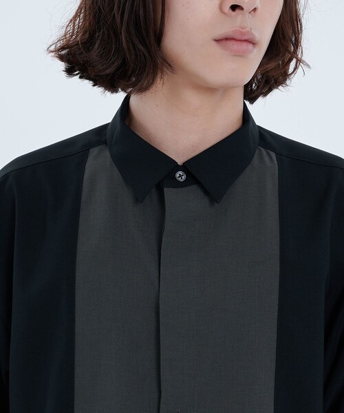 CITY TOKYO（シティトウキョウ）の「リネンライク切り替えデザイン半袖シャツ｜防シワ/速乾性（シャツ/ブラウス・メンズ・ブラック/ベージュ/グレー/カーキ/ブルー/ブルー系その他/グレイッシュベージュ/ブラック系その他・1/2/3）」の15枚目の写真