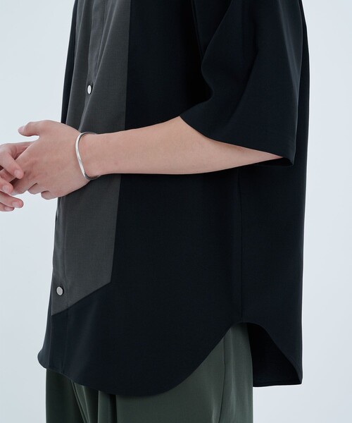 CITY TOKYO（シティトウキョウ）の「リネンライク切り替えデザイン半袖シャツ｜防シワ/速乾性（シャツ/ブラウス・メンズ・ブラック/ベージュ/グレー/カーキ/ブルー/ブルー系その他/グレイッシュベージュ/ブラック系その他・1/2/3）」の17枚目の写真