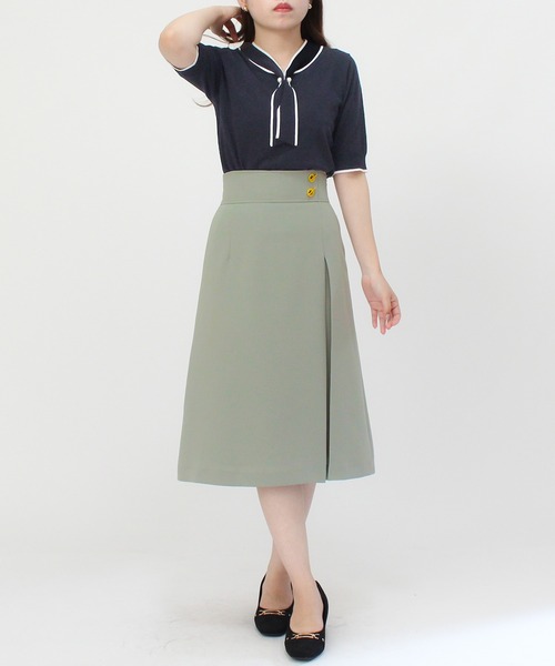 TRUDEA(トルディア)の「ハトメ使いボックスフレアスカート(スカート・レディース・ブラック/ブラウン/カーキ/ピンクベージュ/ネイビー・SMALL/MEDIUM)」の12枚目の写真