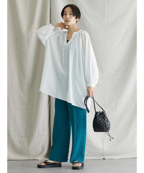 AMERICAN HOLIC アメリカンホリック シャツ ブラウスチュニック セール】ドットボタンシャツチュニック（シャツ/ブラウス