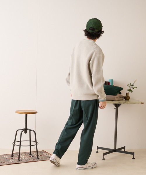 CIAOPANIC TYPY（チャオパニックティピー）の「□キープシェイプワッフルニットプルオーバー（ニット/セーター・メンズ・チャコールグレー/ダークグリーン/ネイビー/ブラウン/サックスブルー/オレンジ/ブルー/グリーン/ホワイト系その他/ベージュ系その他・S/M/L）」の17枚目の写真