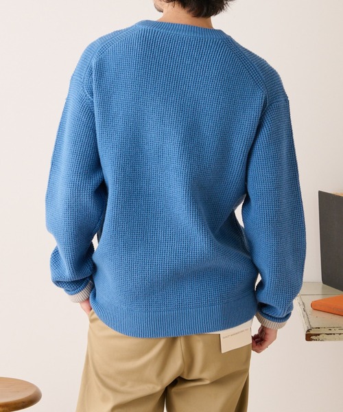 CIAOPANIC TYPY（チャオパニックティピー）の「□キープシェイプワッフルニットプルオーバー（ニット/セーター・メンズ・チャコールグレー/ダークグリーン/ネイビー/ブラウン/サックスブルー/オレンジ/ブルー/グリーン/ホワイト系その他/ベージュ系その他・S/M/L）」の21枚目の写真