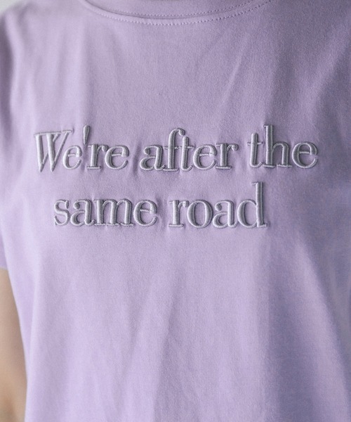 OLIVE des OLIVE(オリーブデオリーブ)の「ロゴ刺繍Tシャツ(Tシャツ/カットソー・レディース・ネイビー/オフホワイト/オレンジ/ラベンダー・FREE)」の7枚目の写真