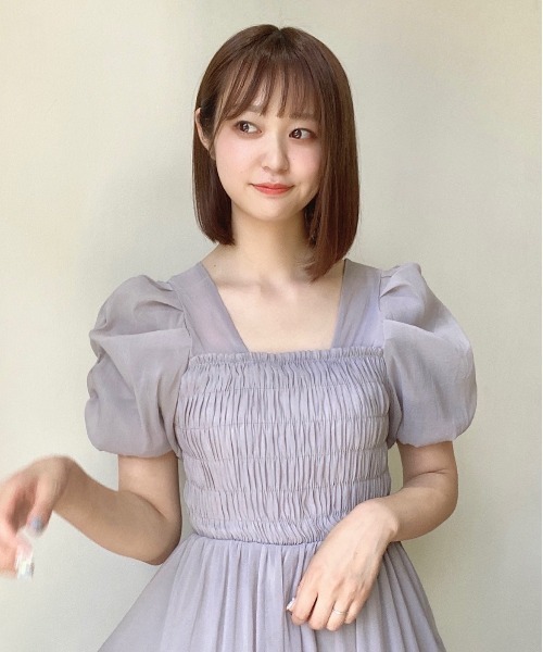 Crea titty&Co. PETIT（クレアティティーアンドコープチ）の「【titty&Co.PETIT】バルーンスリーブフレアミディワンピース（ワンピース・レディース・グレー・FREE）」の8枚目の写真