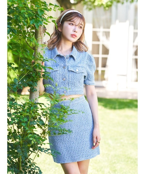 darich ❤︎ ケミカル　デニム　ミニスカート　ベルト付き　タイト　パンツ darich ❤︎ ケミカル デニム ミニスカート ベルト付き タイト