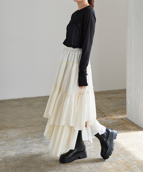 titivate（ティティベイト）の「サイドゴアショートブーツ（ブーツ・レディース・オフホワイト/ブラック・L/S/M）」の14枚目の写真