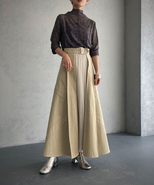 &g'aime(アンジェム)の「【&g'aime×Yukkoコラボアイテム】レースアップデニムスカート(スカート・レディース・キナリ/ブラック・FREE)」の4枚目の写真