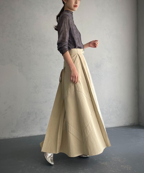 &g'aime(アンジェム)の「【&g'aime×Yukkoコラボアイテム】レースアップデニムスカート(スカート・レディース・キナリ/ブラック・FREE)」の6枚目の写真