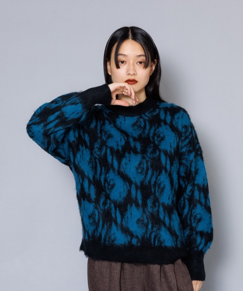 NOMINE(ノミネ)の「【大HITアイテム】フラワージャガードニット(ニット/セーター・レディース・ブラウン/イエロー/オレンジ系その他/オレンジ/ブルー・フリー)」の9枚目の写真