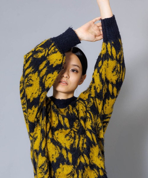 NOMINE(ノミネ)の「【大HITアイテム】フラワージャガードニット(ニット/セーター・レディース・ブラウン/イエロー/オレンジ系その他/オレンジ/ブルー・フリー)」の11枚目の写真