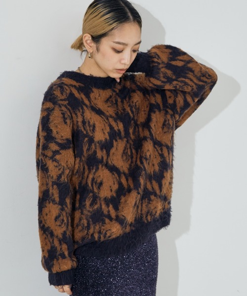 NOMINE(ノミネ)の「【大HITアイテム】フラワージャガードニット(ニット/セーター・レディース・ブラウン/イエロー/オレンジ系その他/オレンジ/ブルー・フリー)」の22枚目の写真