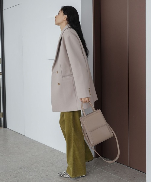 LAKOLE（ラコレ）の「ウーリーテックダブルテーラーコート / 281717（テーラードジャケット・レディース・ダークブラウン/ライトベージュ・SMALL/MEDIUM）」の16枚目の写真