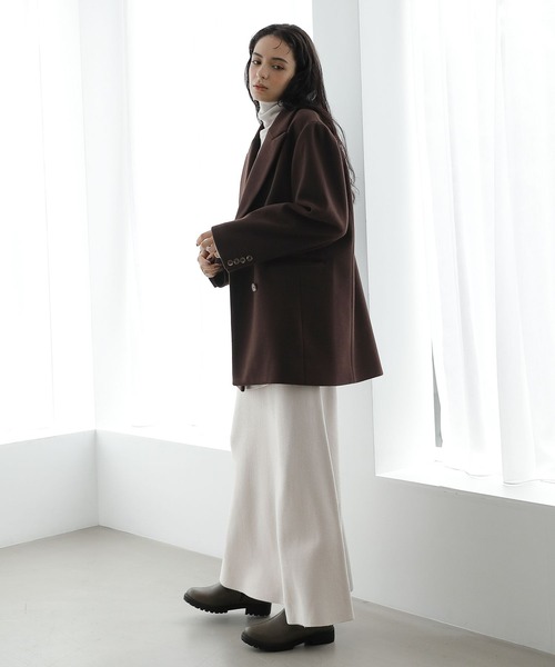 LAKOLE（ラコレ）の「ウーリーテックダブルテーラーコート / 281717（テーラードジャケット・レディース・ダークブラウン/ライトベージュ・SMALL/MEDIUM）」の3枚目の写真