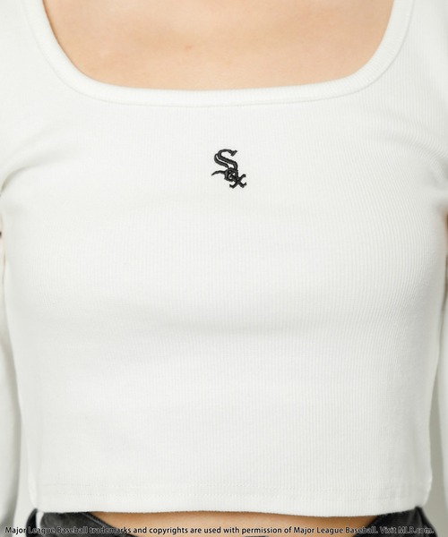 BACK TO THE FIELD(バック トゥー ザ フィールド)の「【MLB】ポイントロゴアームウォーマーリブトップス(Tシャツ/カットソー・レディース・ホワイト/ブラック/グレー・FREE)」の13枚目の写真