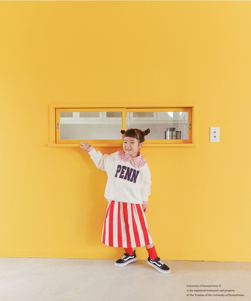 LOWRYS FARM(ローリーズファーム)の「カレッジウラケ 162718(スウェット・キッズ・バーガンディー/グレー/ネイビー/オフホワイト・110cm/130cm/120cm/150cm/140cm)」の6枚目の写真