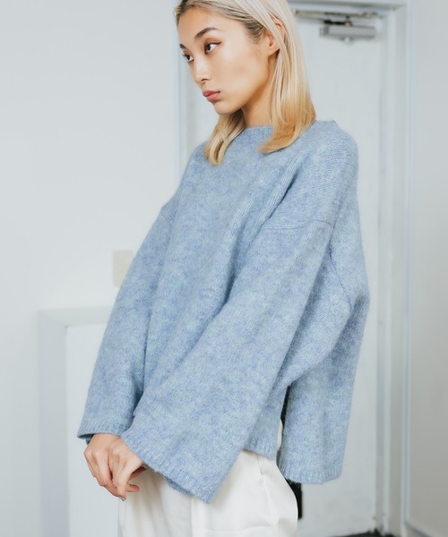 R JUBILEE（アールジュビリー）の「R JUBILEE/アール ジュビリー MOHAIR ニット モヘアニット オーバーサイズ（ニット/セーター・レディース・サックスブルー/パープル/ピンク/チャコールグレー・FREE）」の8枚目の写真