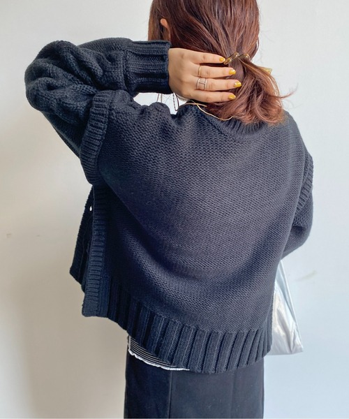 CPCM（シーピーシーエム）の「サイドボタンケーブルニットプルオーバー（ニット/セーター・レディース・アイボリー/ブラック/グリーン/キャメル・FREE）」の21枚目の写真