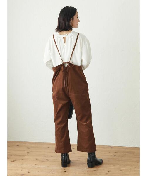 Green　Parks（グリーンパークス）の「コーデュロイキャミサロペット（サロペット/オーバーオール・レディース・グレイッシュベージュ/ブラウン・FREE）」の6枚目の写真