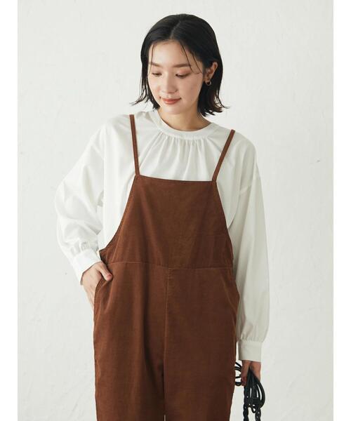 Green　Parks（グリーンパークス）の「コーデュロイキャミサロペット（サロペット/オーバーオール・レディース・グレイッシュベージュ/ブラウン・FREE）」の7枚目の写真