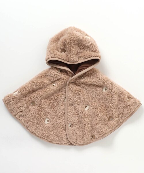 apres les cours（アプレレクール）の「モチーフ刺繍 ベビーマント（おくるみ・キッズ・アイボリー/ベージュ・80/90）」の8枚目の写真