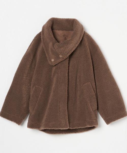 HELIOPOLE(エリオポール)の「STAND UP COLLAR BOA SHORT BZ(ブルゾン・レディース・ベージュ/アイボリー・38/36)」の2枚目の写真