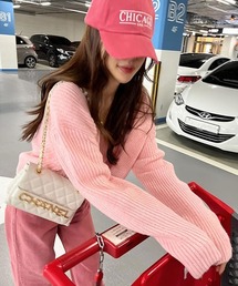 NANING9 リブニットカーディガン＆ノースリーブセット