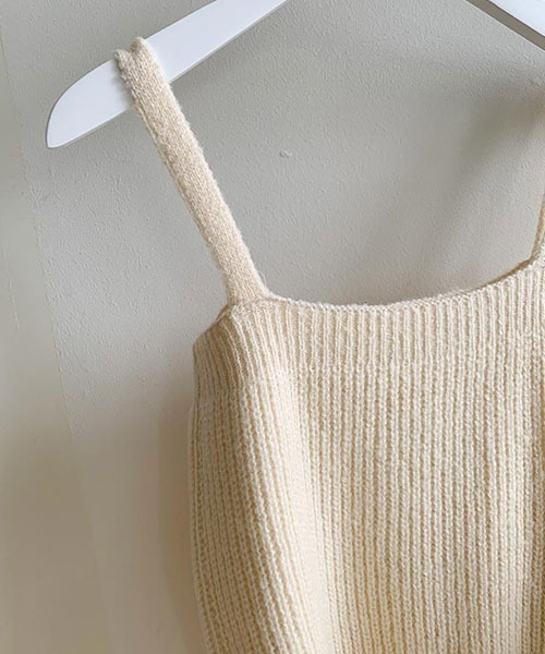 NANING9(ナンニング)の「NANING9 リブニットカーディガン&ノースリーブセット(カーディガン/ボレロ・レディース・スカイブルー/ブラック/ピンク/クリーム・FREE)」の7枚目の写真