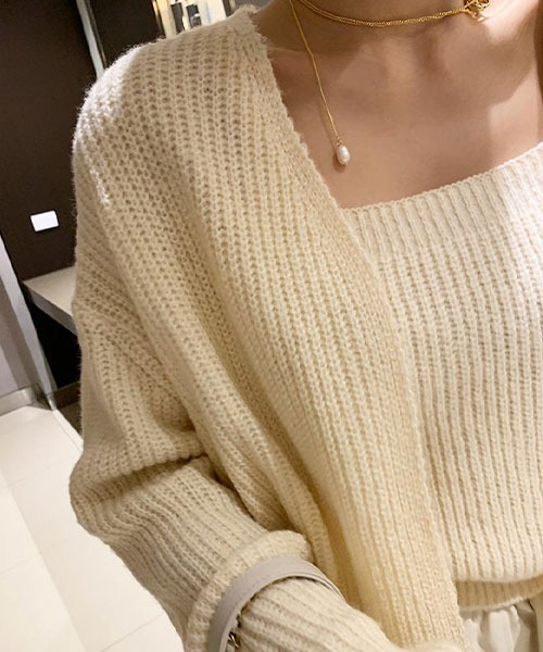 NANING9(ナンニング)の「NANING9 リブニットカーディガン&ノースリーブセット(カーディガン/ボレロ・レディース・スカイブルー/ブラック/ピンク/クリーム・FREE)」の15枚目の写真