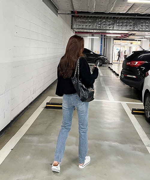 NANING9(ナンニング)の「NANING9 リブニットカーディガン&ノースリーブセット(カーディガン/ボレロ・レディース・スカイブルー/ブラック/ピンク/クリーム・FREE)」の18枚目の写真