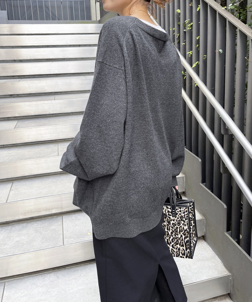 Spick & Span(スピックアンドスパン)の「ボタンレスカーディガン(カーディガン/ボレロ・レディース・チャコールグレー/キャメル・FREE)」の11枚目の写真