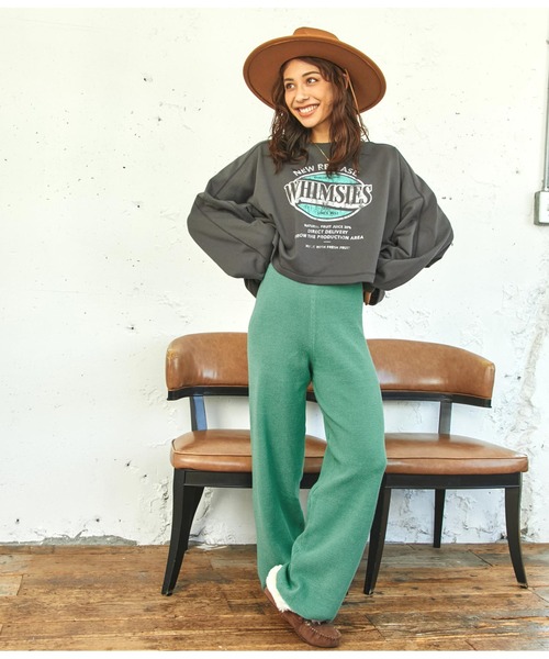 anap mimpi（アナップミンピ）の「ワッフルニットユッタリパンツ（その他パンツ・レディース・アイボリー/ダークブラウン/ベージュ/ミント・FREE）」の8枚目の写真