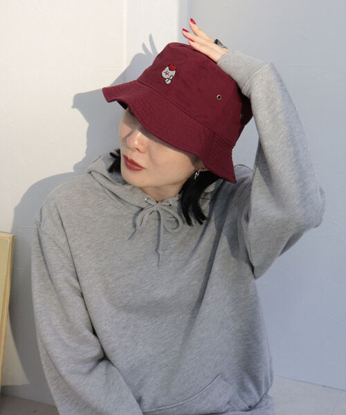 FREDY&GLOSTER（フレディアンドグロスター）の「【ネネチキン×FG】コラボバケハ（ハット・レディース・ベージュ/ダークグリーン/チャコールグレー/パープル/ネイビー/オレンジ/ボルドー・FREE）」の7枚目の写真