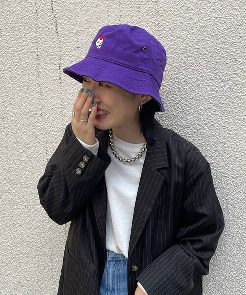 FREDY&GLOSTER（フレディアンドグロスター）の「【ネネチキン×FG】コラボバケハ（ハット・レディース・ベージュ/ダークグリーン/チャコールグレー/パープル/ネイビー/オレンジ/ボルドー・FREE）」の9枚目の写真