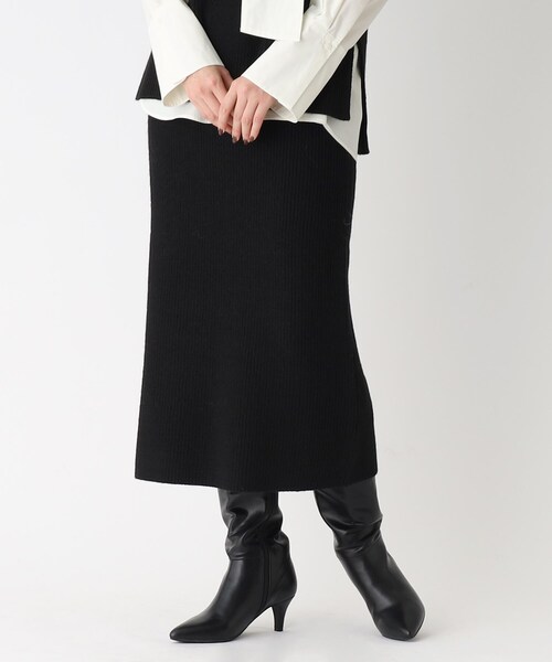 【COFIL／コフィル】ミドルゲージナローニットスカート