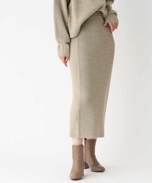 【COFIL／コフィル】ミドルゲージナローニットスカート