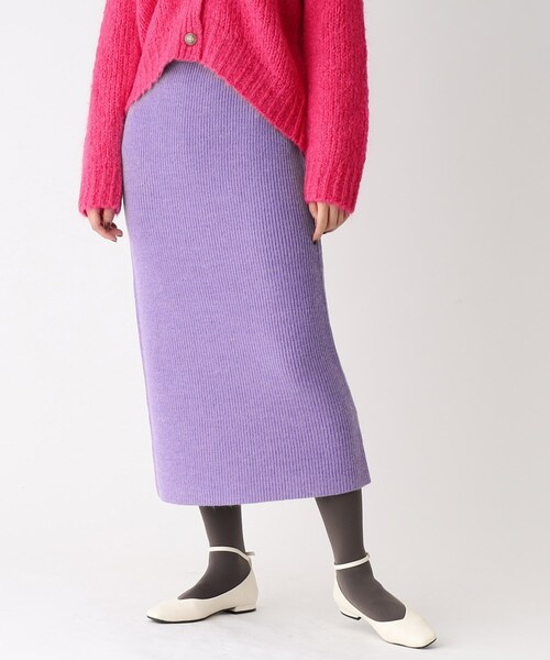 OPAQUE.CLIP（オペークドットクリップ）の「◆【COFIL／コフィル】ミドルゲージ ナローニットスカート（スカート・レディース・ベージュ/パープル系4/ブルー/オレンジ/レモンイエロー/黄緑系8/オフホワイト/ブラック系7・36/40/38）」の22枚目の写真