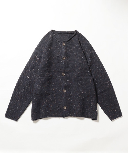 ROOPTOKYO（ループトウキョウ）の「ウール混5G鹿の子編みカラーネップクルーネックカーディガン（カーディガン/ボレロ・メンズ・ブラック/ベージュ/ネイビー・L/M）」の3枚目の写真