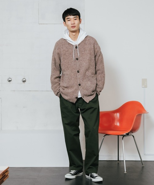 ROOPTOKYO（ループトウキョウ）の「ウール混5G鹿の子編みカラーネップクルーネックカーディガン（カーディガン/ボレロ・メンズ・ブラック/ベージュ/ネイビー・L/M）」の14枚目の写真