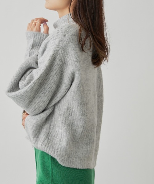 CLEARIMPRESSION （クリアインプレッション）の「ランタンスリーブニットプルオーバー（ニット/セーター・レディース・アイボリー/パープル/グレー・FREE）」の18枚目の写真