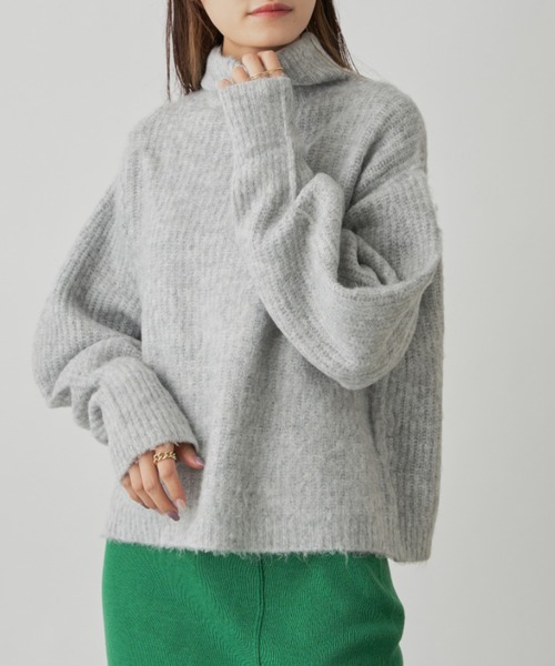 CLEARIMPRESSION （クリアインプレッション）の「ランタンスリーブニットプルオーバー（ニット/セーター・レディース・アイボリー/パープル/グレー・FREE）」の15枚目の写真