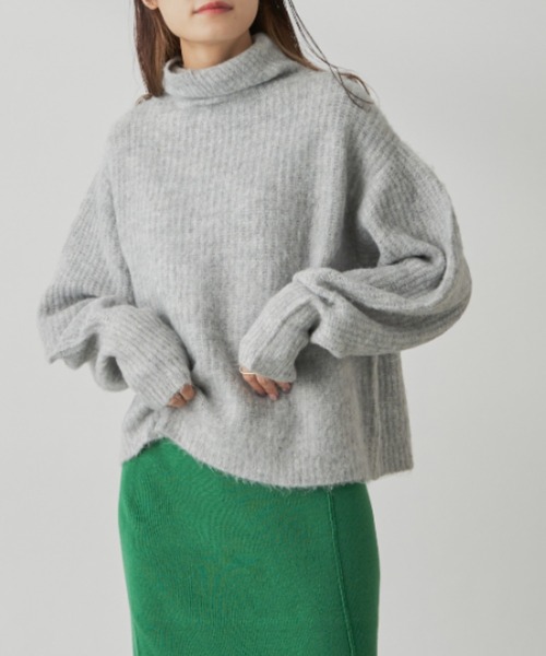 CLEARIMPRESSION （クリアインプレッション）の「ランタンスリーブニットプルオーバー（ニット/セーター・レディース・アイボリー/パープル/グレー・FREE）」の16枚目の写真