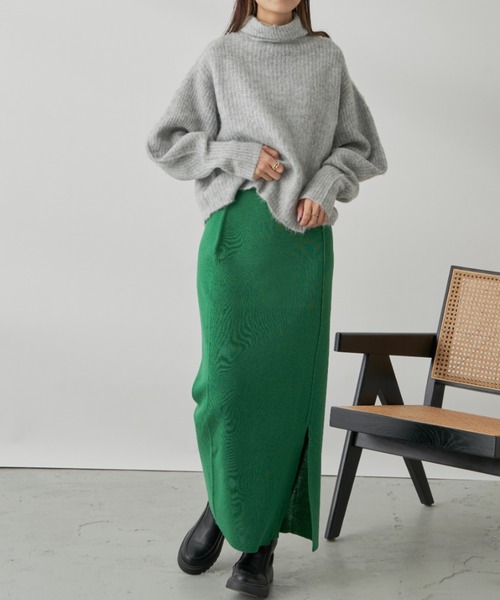 CLEARIMPRESSION （クリアインプレッション）の「ランタンスリーブニットプルオーバー（ニット/セーター・レディース・アイボリー/パープル/グレー・FREE）」の20枚目の写真