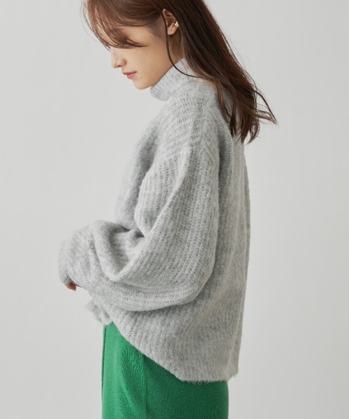 CLEARIMPRESSION （クリアインプレッション）の「ランタンスリーブニットプルオーバー（ニット/セーター・レディース・アイボリー/パープル/グレー・FREE）」の17枚目の写真