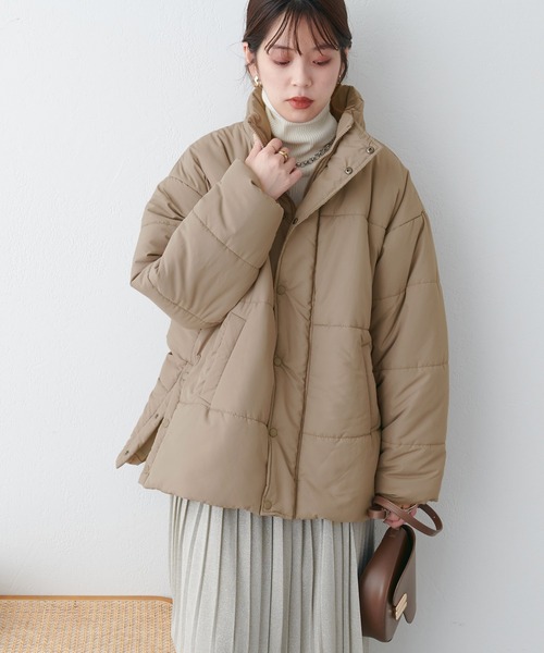 natural couture（ナチュラルクチュール）の「暖かいのに、抜け感も/サイドスリットエコダウン（ダウンジャケット/コート・レディース・ブラック/オフホワイト/ピンク/モカ・FREE）」の3枚目の写真