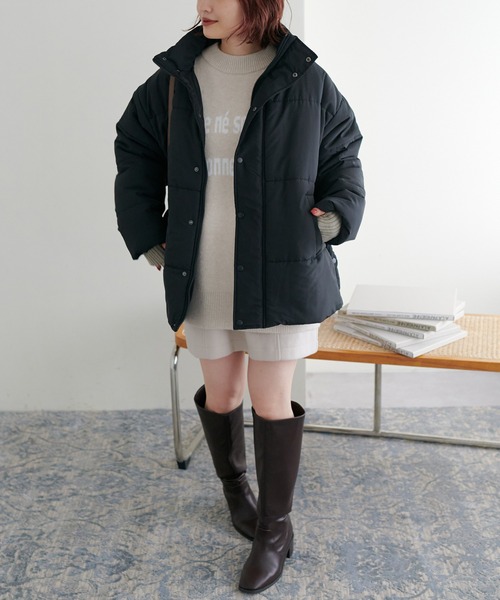 natural couture（ナチュラルクチュール）の「暖かいのに、抜け感も/サイドスリットエコダウン（ダウンジャケット/コート・レディース・ブラック/オフホワイト/ピンク/モカ・FREE）」の14枚目の写真