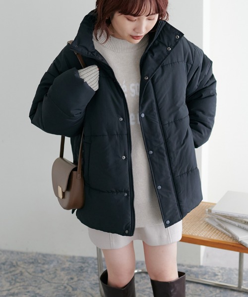 natural couture（ナチュラルクチュール）の「暖かいのに、抜け感も/サイドスリットエコダウン（ダウンジャケット/コート・レディース・ブラック/オフホワイト/ピンク/モカ・FREE）」の12枚目の写真