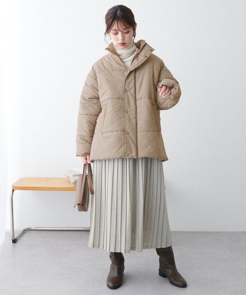 natural couture（ナチュラルクチュール）の「暖かいのに、抜け感も/サイドスリットエコダウン（ダウンジャケット/コート・レディース・ブラック/オフホワイト/ピンク/モカ・FREE）」の16枚目の写真